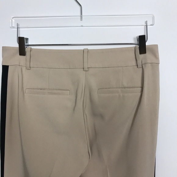 Ann Taylor khaki/black tuxedo pants back pockets 2 - Picture 4 of 8